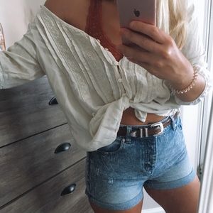 Boho white American Eagle Shirt